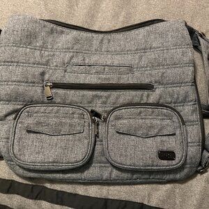 LUG ZIPLINER CONVERTIBLE HOBO TOTE HEATHER GREY